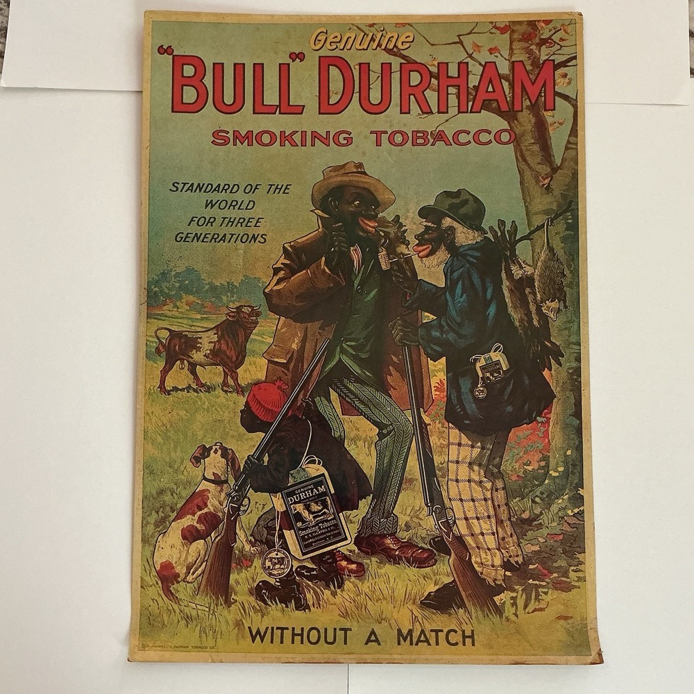 Bull Durham Genuine Smoking Tobacco Vintage Advertising Print Black Americana